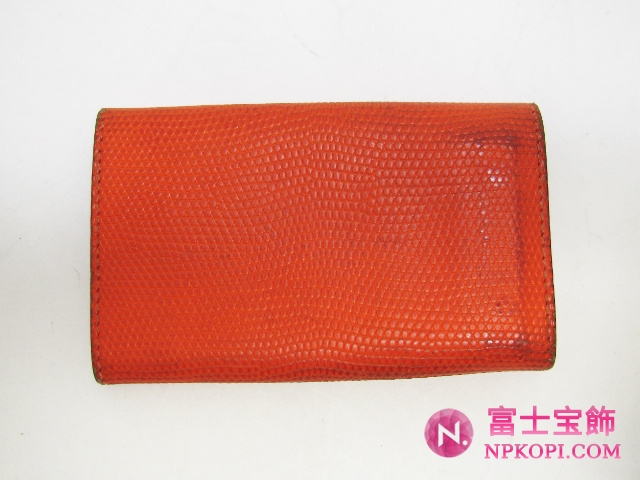 エルメスエチュイクレ　4連キーケースオレンジ（シルバー金具）HERMES328050